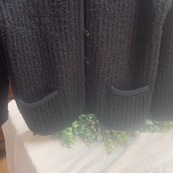 Boundary Waters black textured long sleeve button cardigan sweater size S - Picture 4 of 9